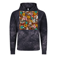 Cloud Black cow and western seamless pattern Vintage Hoodie - BundleAndBundleShop