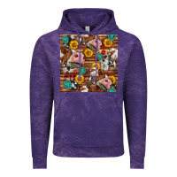 Cloud Purple cow and western seamless pattern Vintage Hoodie - BundleAndBundleShop