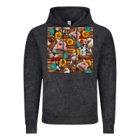 Vintage Black cow and western seamless pattern Vintage Hoodie - BundleAndBundleShop