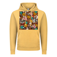 Vintage Mustard cow and western seamless pattern Vintage Hoodie - BundleAndBundleShop