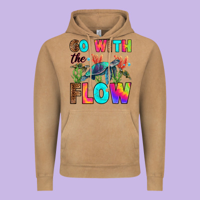 Go With The Flow Vintage Hoodie Designed By Ranaportraitstore