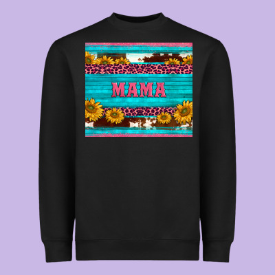 Cowhide Leopard Sunflowers Mama Heavyweight Sweatshirt Designed By Barkaloodesign