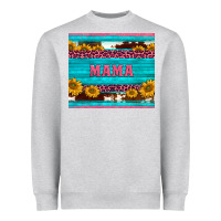 Heather Grey cowhide leopard sunflowers mama Heavyweight Sweatshirt - BarkalooDesign