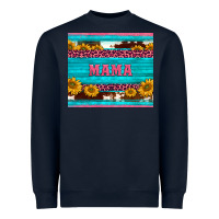 Navy cowhide leopard sunflowers mama Heavyweight Sweatshirt - BarkalooDesign