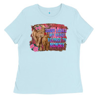 Baby Blue sorry ladies my heart belongs to mommy highland cow and calf Ladies Tee - RanaPortraitStore