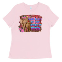 Bubblegum Pink sorry ladies my heart belongs to mommy highland cow and calf Ladies Tee - RanaPortraitStore