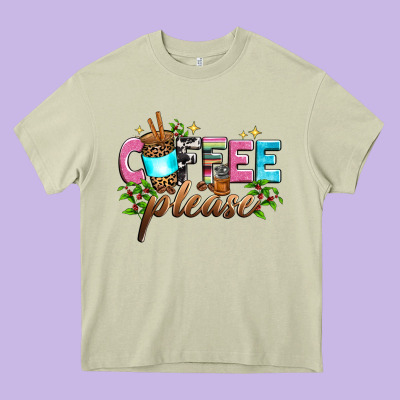 Coffee Please Heavy Core Tee Designed By Zillion Design Studio