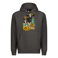 Smoke Sunflowers Cow Premium Hoodie - texasbilliewilder