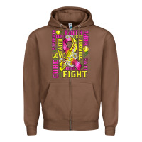 Chestnut breast cancer softball ribbon love cure fight bbs Zipper Hoodie - BundleAndBundleShop