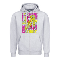 Heather Grey breast cancer softball ribbon love cure fight bbs Zipper Hoodie - BundleAndBundleShop