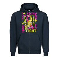 Navy breast cancer softball ribbon love cure fight bbs Zipper Hoodie - BundleAndBundleShop