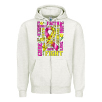 Oatmeal Heather breast cancer softball ribbon love cure fight bbs Zipper Hoodie - BundleAndBundleShop