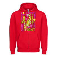 Red breast cancer softball ribbon love cure fight bbs Zipper Hoodie - BundleAndBundleShop