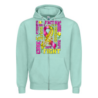 Seafoam breast cancer softball ribbon love cure fight bbs Zipper Hoodie - BundleAndBundleShop