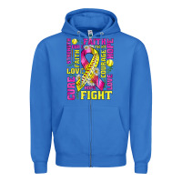 True Royal breast cancer softball ribbon love cure fight bbs Zipper Hoodie - BundleAndBundleShop