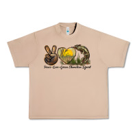 Burro Peace Love Green Chameleon Lizard Urban Heavy Tee - LillyAllenDesigns