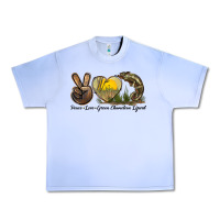 Grape Ice Peace Love Green Chameleon Lizard Urban Heavy Tee - LillyAllenDesigns
