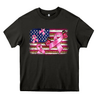 Asphalt breast cancer american flag background Heavy Core Tee - BarkalooDesign