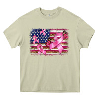 Mossy breast cancer american flag background Heavy Core Tee - BarkalooDesign
