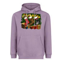 Lavender Christmas Santa Socks Heavyweight Hoodie - RanaPortraitStore