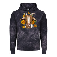 Cloud Black sunflower goat Vintage Hoodie - Jasminsmagicworld