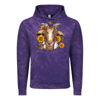 Cloud Purple sunflower goat Vintage Hoodie - Jasminsmagicworld