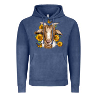 Vintage Denim sunflower goat Vintage Hoodie - Jasminsmagicworld