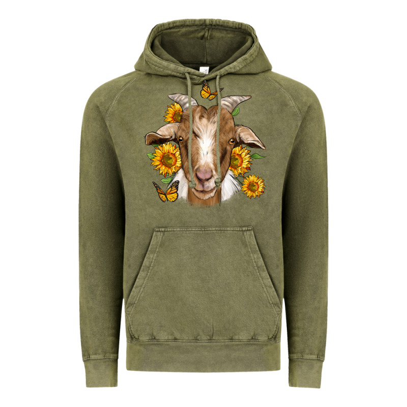 Sunflower Goat Vintage Hoodie by Jasminsmagicworld | Teevron