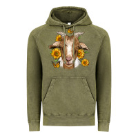 Vintage Olive sunflower goat Vintage Hoodie - Jasminsmagicworld