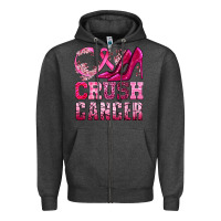 Charcoal Heather crush cancer high heels bbs Zipper Hoodie - BundleAndBundleShop