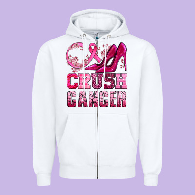 Crush Cancer High Heels Bbs Zipper Hoodie Designed By Bundleandbundleshop