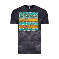 Cloud Black aztec cowhide seamless Vintage Tee - AdoDesignShop