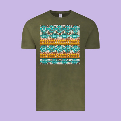 Aztec Cowhide Seamless Vintage Tee Designed By Adodesignshop
