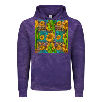 Cloud Purple sunflower and cactus seamless pattern Vintage Hoodie - BundleAndBundleShop