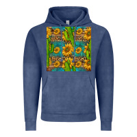 Vintage Denim sunflower and cactus seamless pattern Vintage Hoodie - BundleAndBundleShop