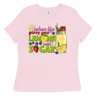 Bubblegum Pink when life gives you lemons add sugar tbw Ladies Tee - texasbilliewilder