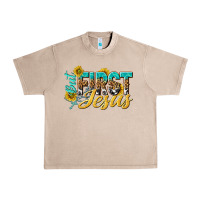 French Oak but first jesus Urban Heavy Tee - NancyCooperArtShop