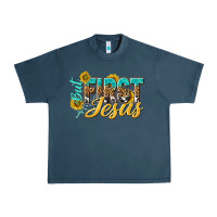 Midnight Navy but first jesus Urban Heavy Tee - NancyCooperArtShop