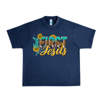 Navy but first jesus Urban Heavy Tee - NancyCooperArtShop