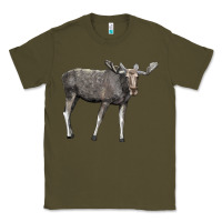 Army Green Moose Buck Deer Classic Tee - LillyAllenDesigns