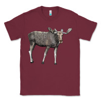 Burgundy Moose Buck Deer Classic Tee - LillyAllenDesigns