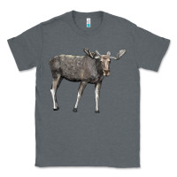 Charcoal Heather Moose Buck Deer Classic Tee - LillyAllenDesigns