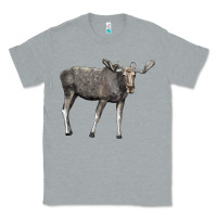Heather Grey Moose Buck Deer Classic Tee - LillyAllenDesigns