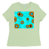 Matcha turquoise gemstone sunflower Ladies Tee - JahusDesignShop