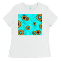 White turquoise gemstone sunflower Ladies Tee - JahusDesignShop
