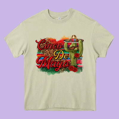 Cinco De Mayo Cactus Heavy Core Tee Designed By Texasbilliewilder