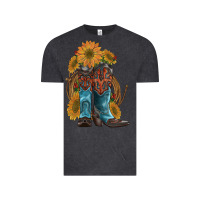 Vintage Black western boots with sunflowers Vintage Tee - Artiststas