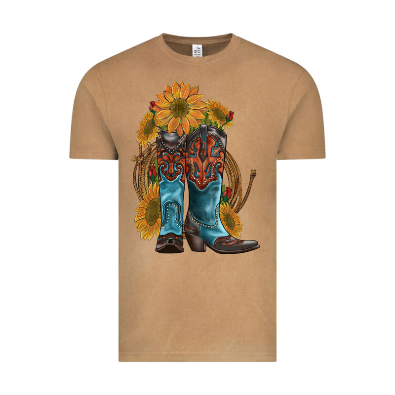 Western Boots With Sunflowers Vintage Tee by Artiststas | Teevron