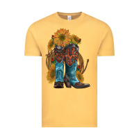 Vintage Mustard western boots with sunflowers Vintage Tee - Artiststas