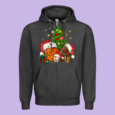 Christmas Sports Bbs Zipper Hoodie Designed By Bundleandbundleshop